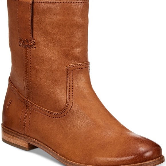 Frye Shoes - Frye Anna Camel Leather Pull On Boots NEW 9